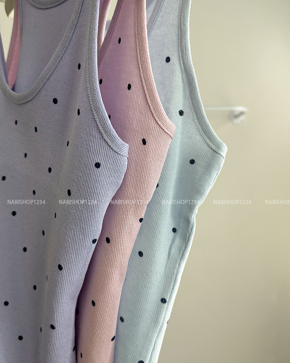 (S30%) Áo Croptop Số 135-B 3 Lỗ Chấm Bi