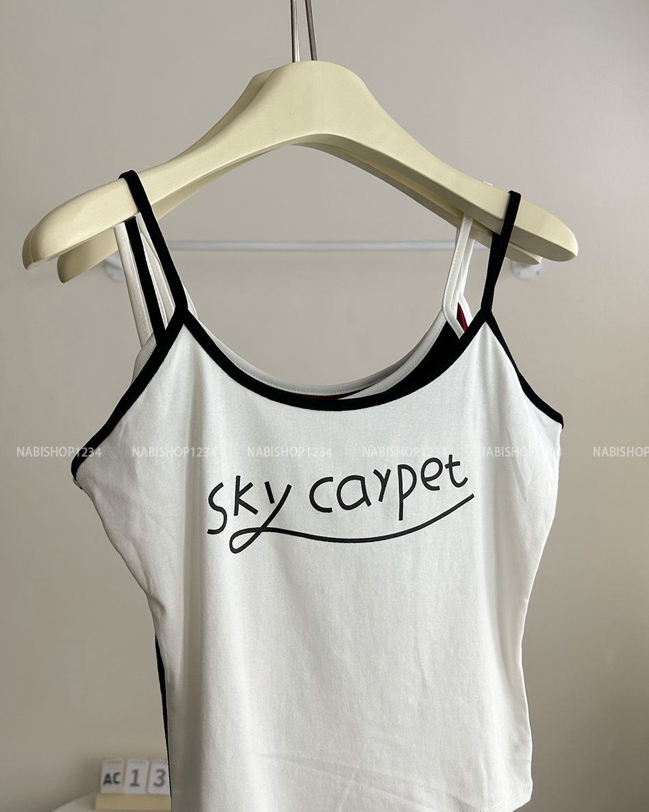 (SC99K) Áo Croptop Số 137-B 2 Dây Sky