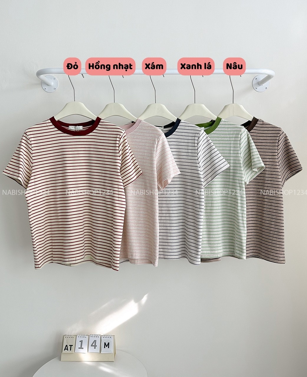 Áo Thun Số 14-M 7996 Kẻ Ngang Mạc Studio