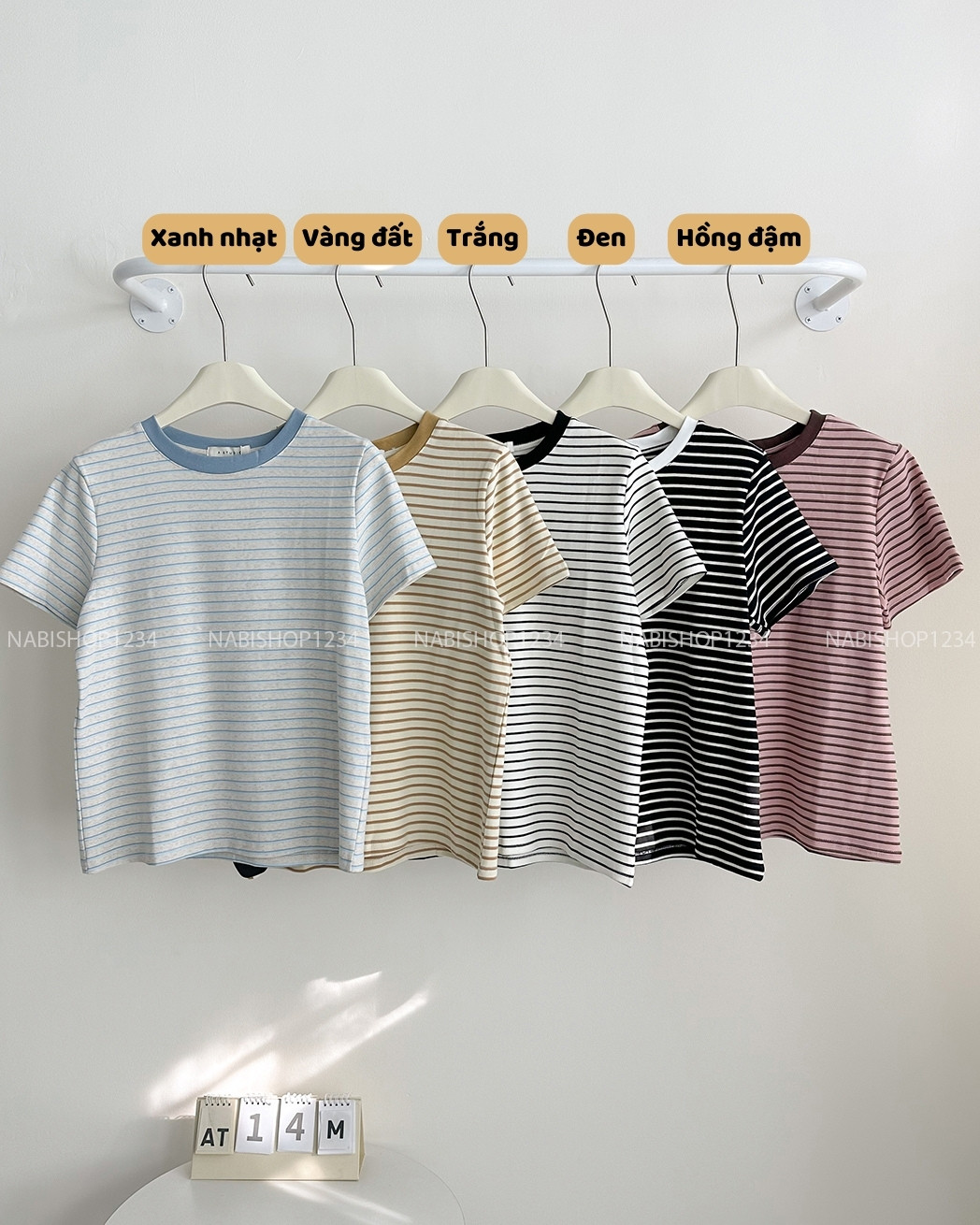 Áo Thun Số 14-M 7996 Kẻ Ngang Mạc Studio