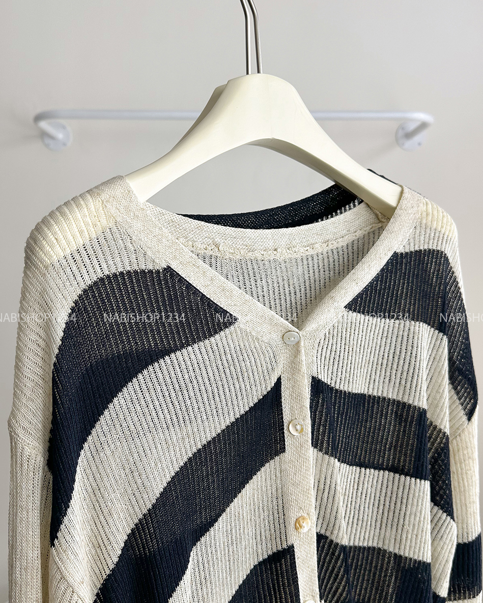 Áo Khoác Số 156-M Cardigan Kẻ To