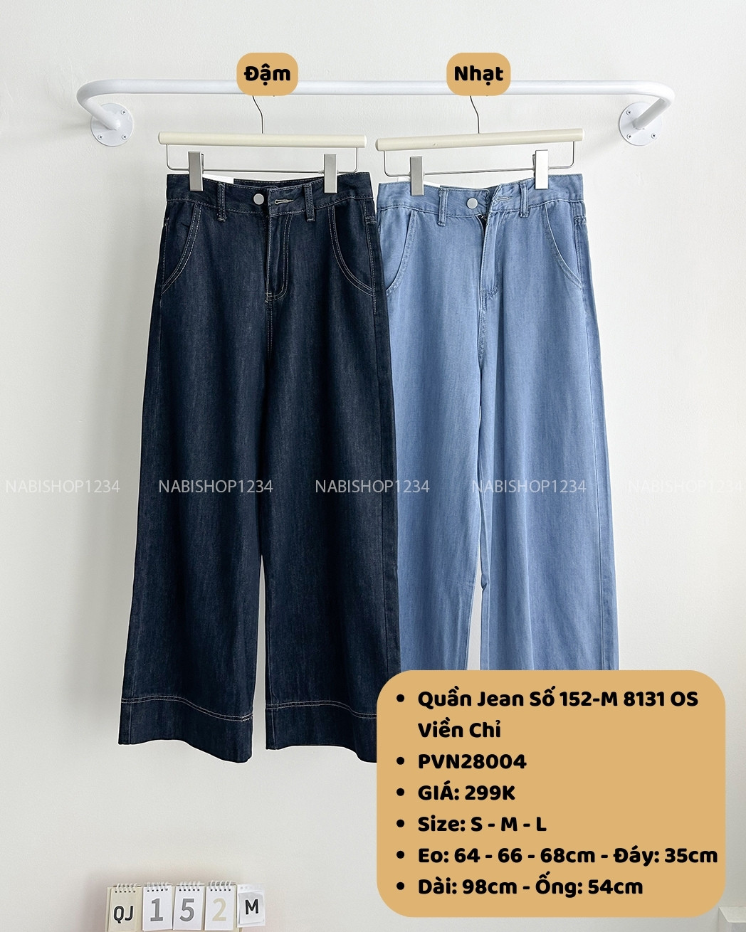 Quần Jean Số 152-M 8131 OS Viền Chỉ