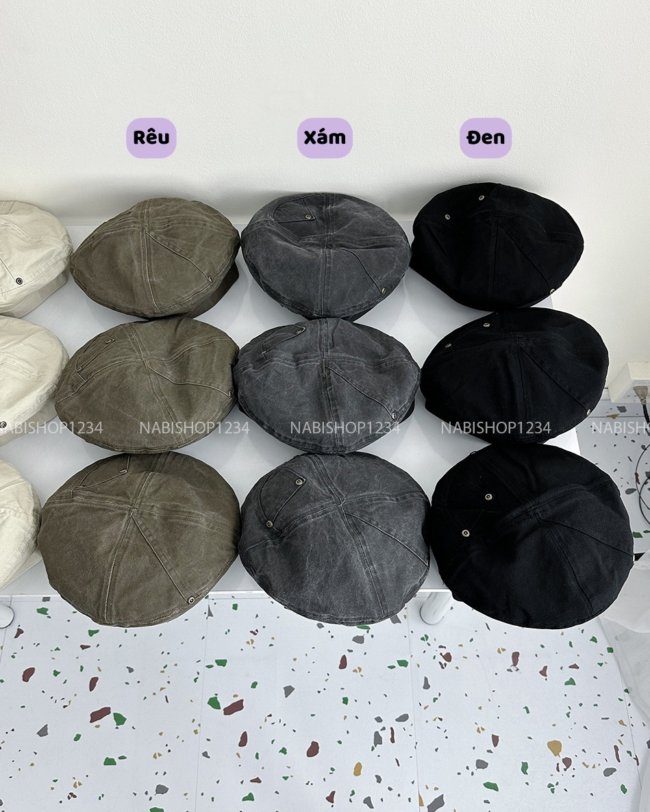 (S20%) Mũ Số 25-L Nồi Kaki Viền Nút
