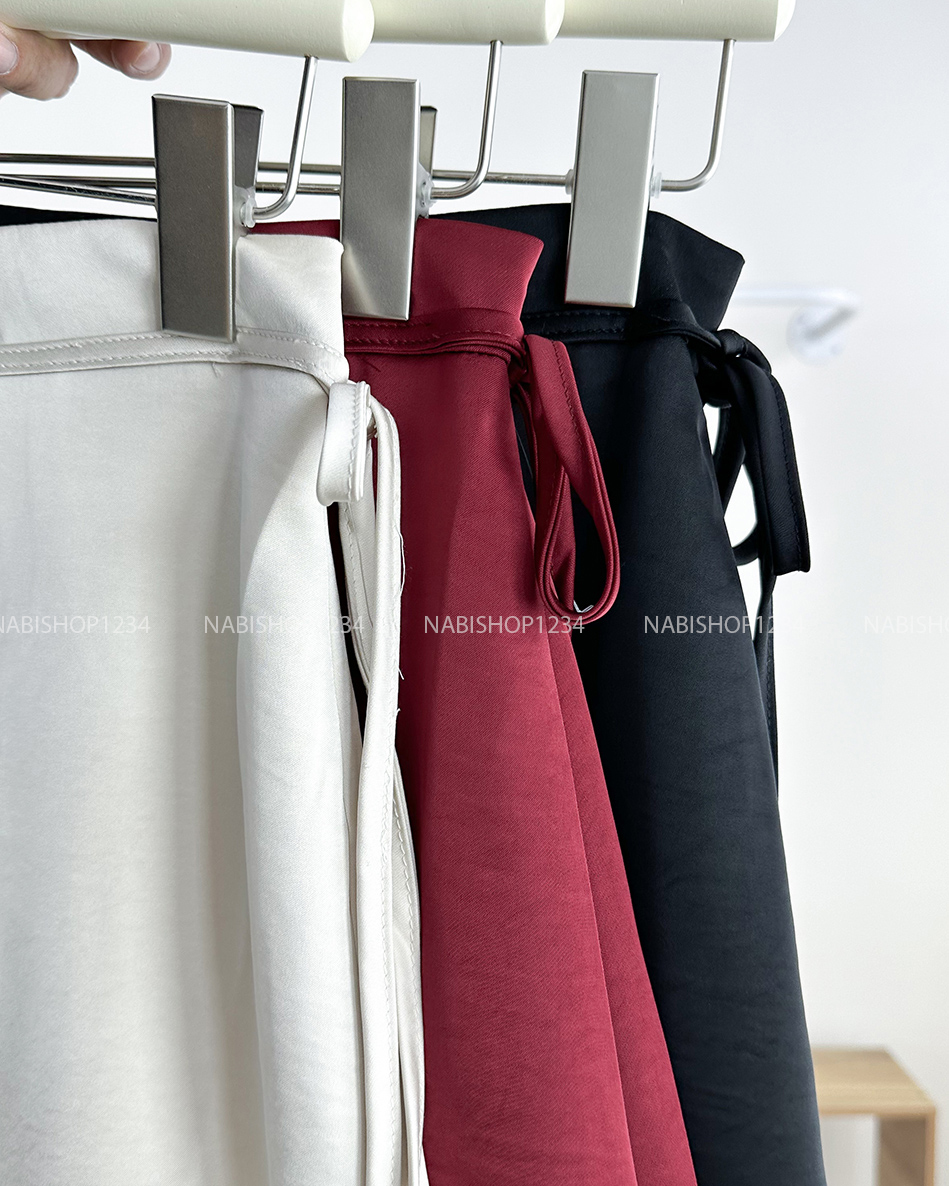 (S50%) Chân Váy Số 169-A 9026 Chữ A Lụa Eo Nơ