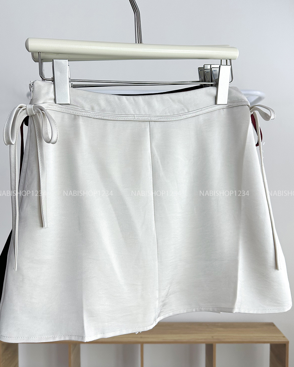 (S50%) Chân Váy Số 169-A 9026 Chữ A Lụa Eo Nơ
