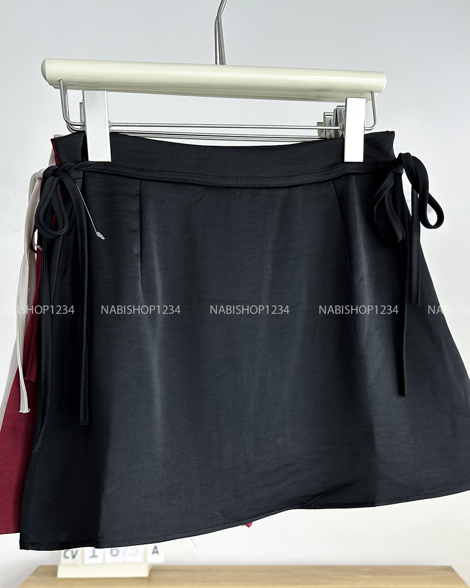 (S50%) Chân Váy Số 169-A 9026 Chữ A Lụa Eo Nơ