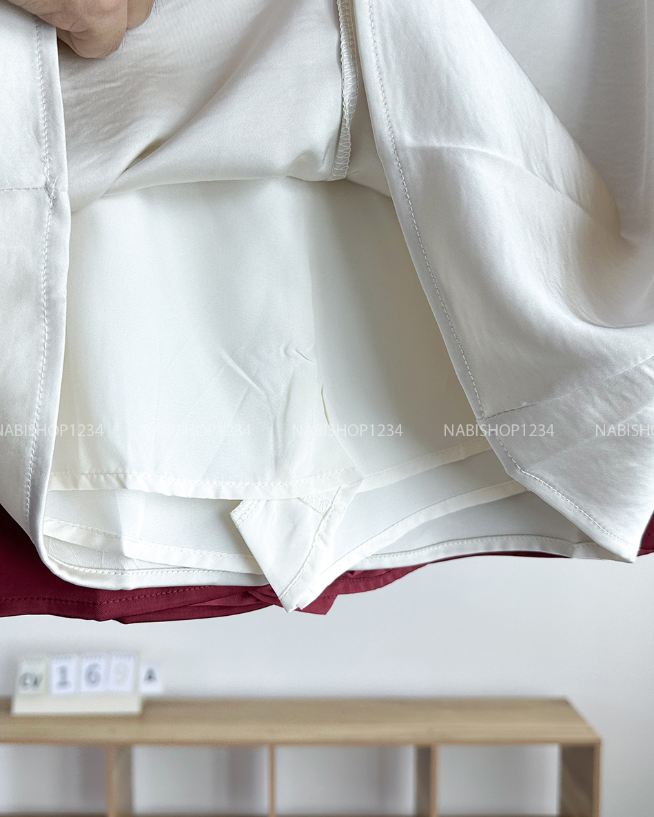 (S50%) Chân Váy Số 169-A 9026 Chữ A Lụa Eo Nơ