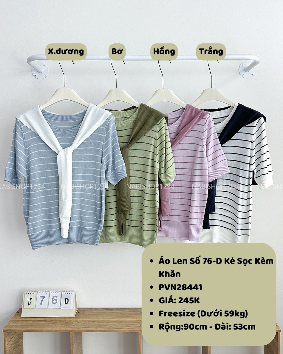 Áo Len Số 76-D Kẻ Sọc Kèm Khăn