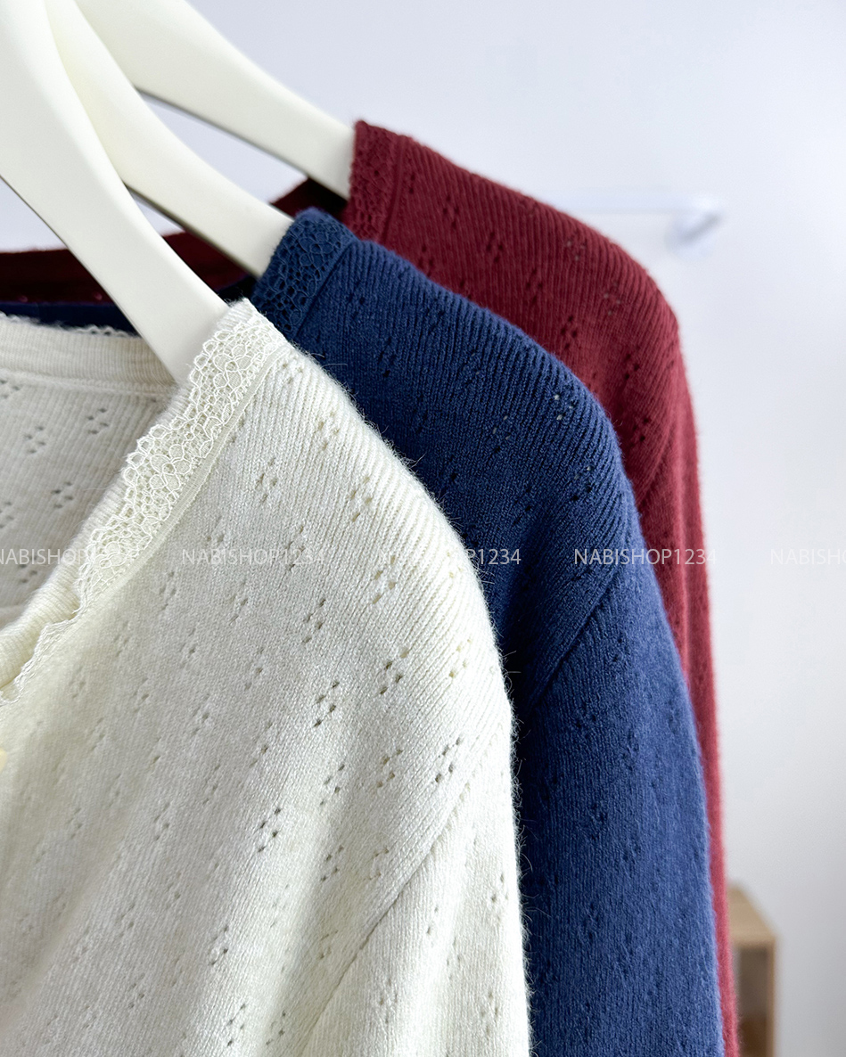 Áo Len Số 78-M Set Cardigan Kèm 2S Nơ