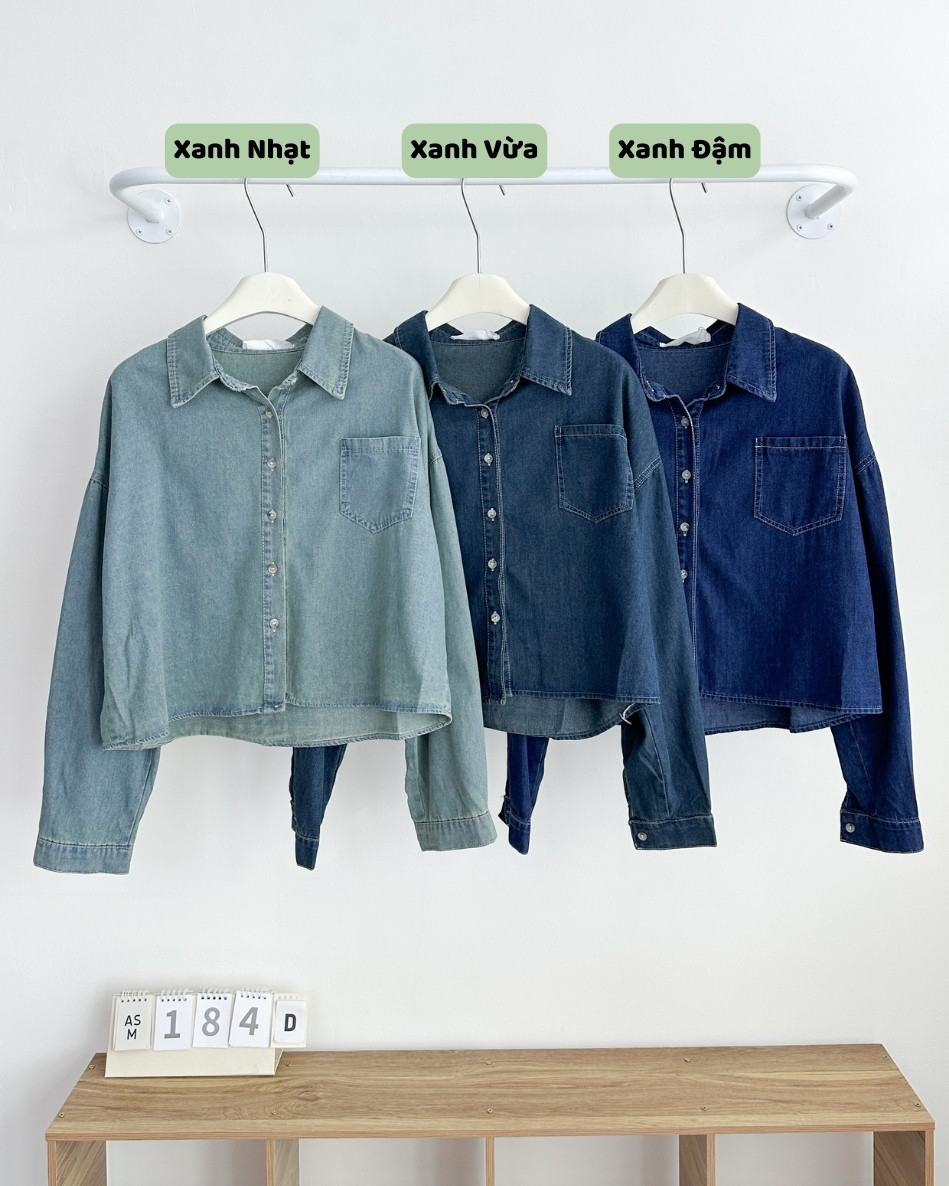 Áo Sơ Mi Số 184-D TD Lửng Denim