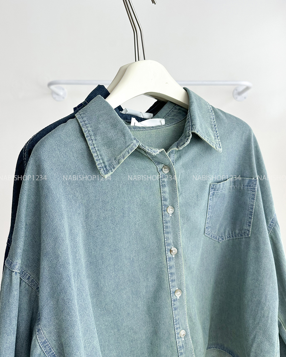 Áo Sơ Mi Số 184-D TD Lửng Denim