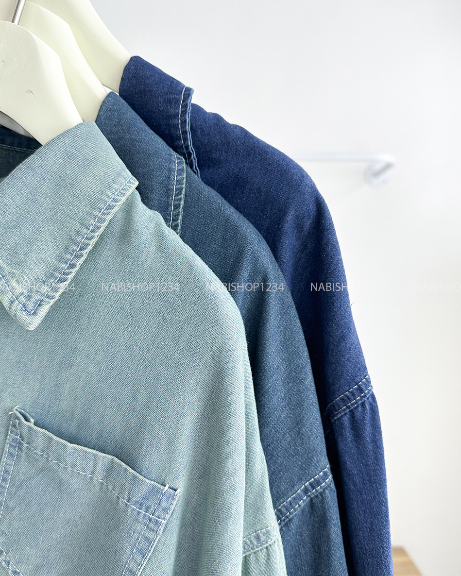 Áo Sơ Mi Số 184-D TD Lửng Denim