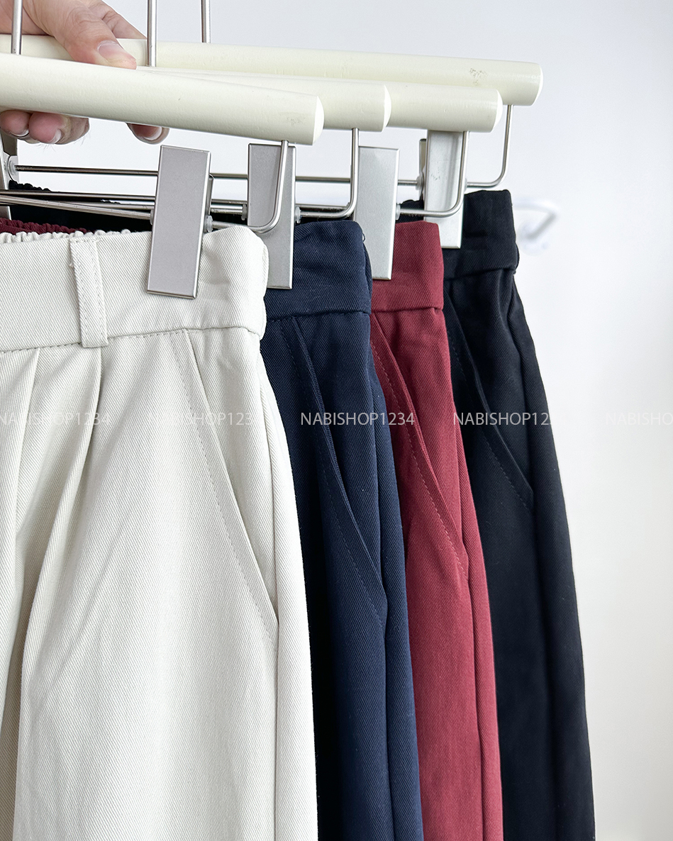 Quần Kaki Số 73-U 9829 Ống Rộng Lai Sọc