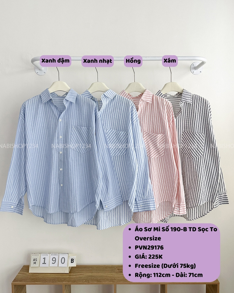 Áo Sơ Mi Số 190-B TD Sọc To Oversize