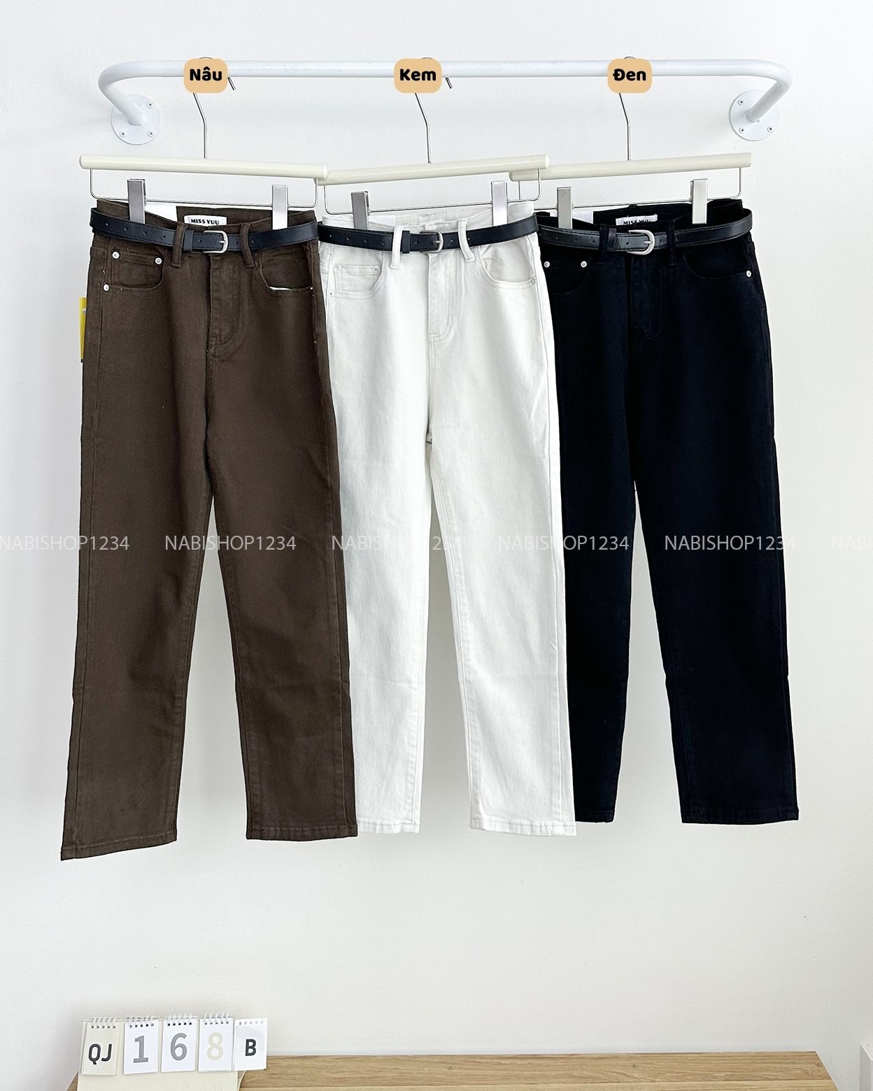 Quần Jean Số 168-B 7039 Suông Ôm Kèm Nịt