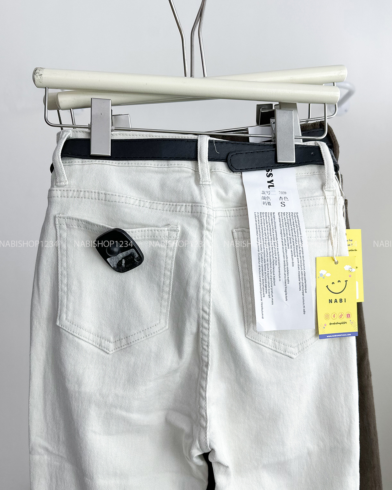 Quần Jean Số 168-B 7039 Suông Ôm Kèm Nịt
