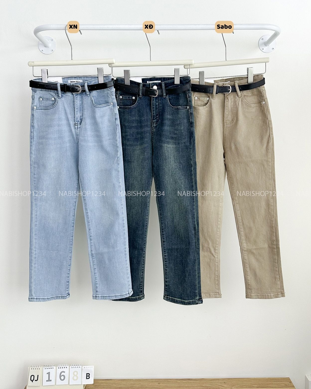 Quần Jean Số 168-B 7039 Suông Ôm Kèm Nịt