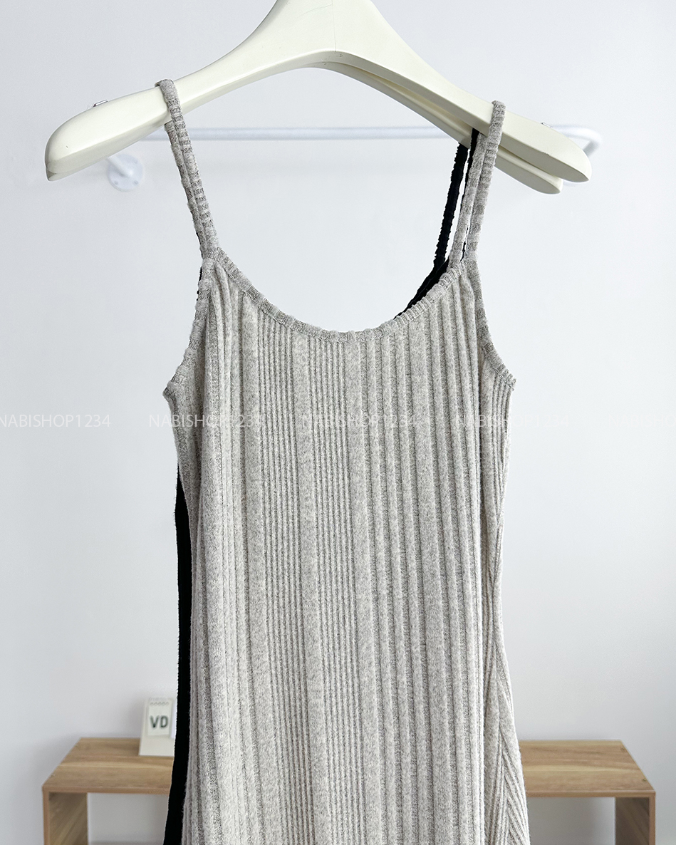 (S50%) Váy Số 134-U 2 Dây Gân Kèm Cardigan