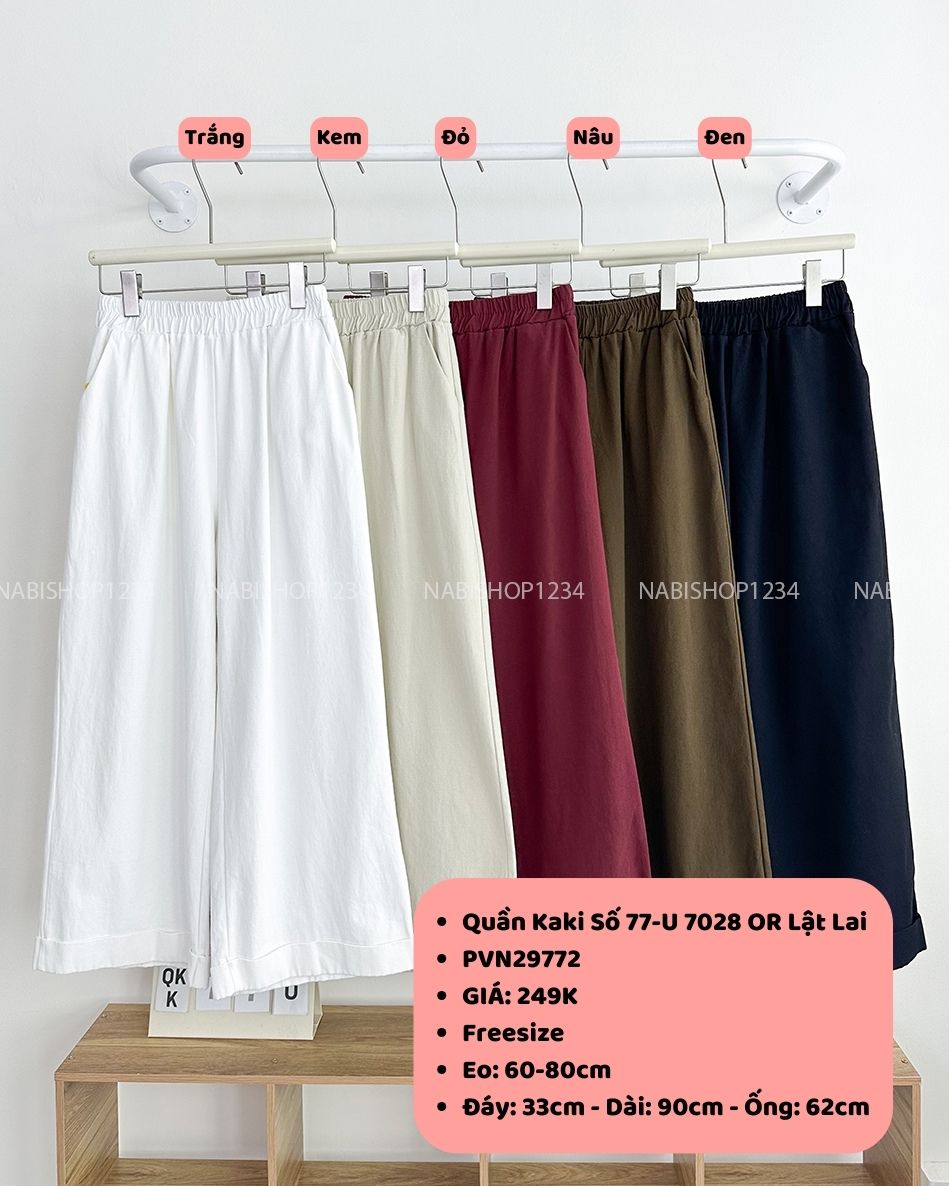 Quần Kaki Số 77-U 7028 OR Lật Lai