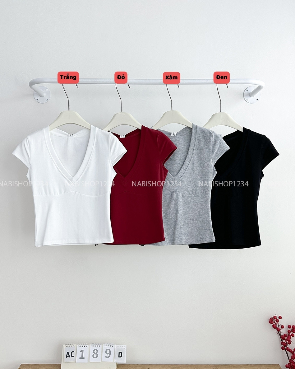 Áo Croptop Số 189-D 3190 Tay Hến Cổ V