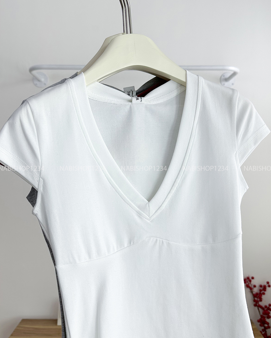 Áo Croptop Số 189-D 3190 Tay Hến Cổ V