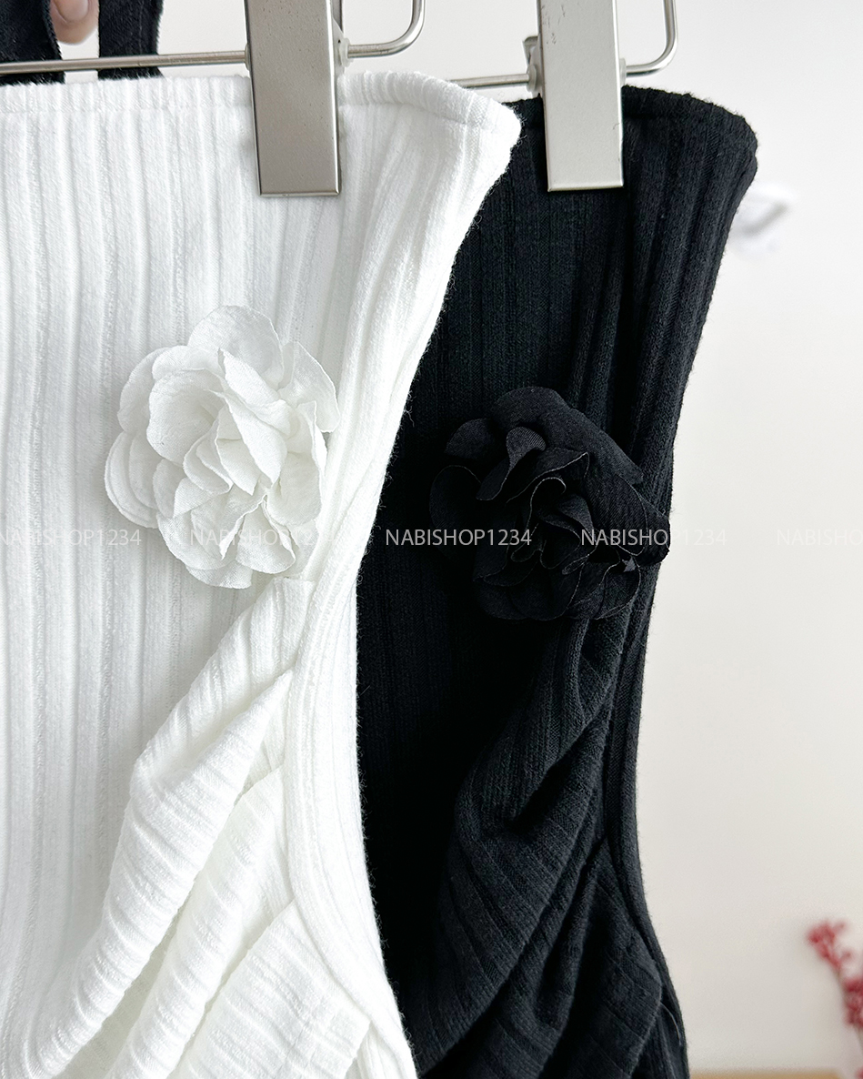 (S50%) Áo Kiểu Số 174-D 3127 Quây Đính Hoa Kèm Dây