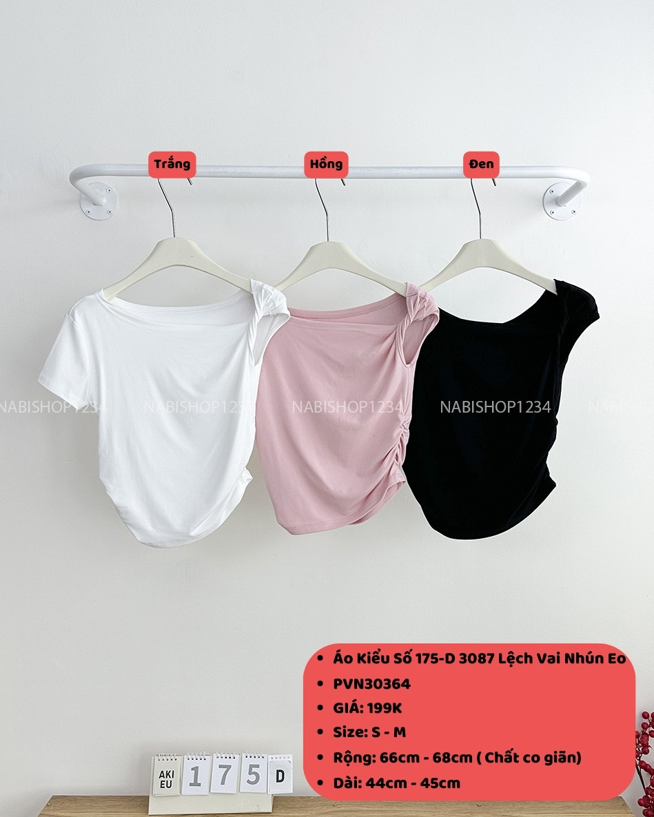 Áo Kiểu Số 175-D 3087 Lệch Vai Nhún Eo