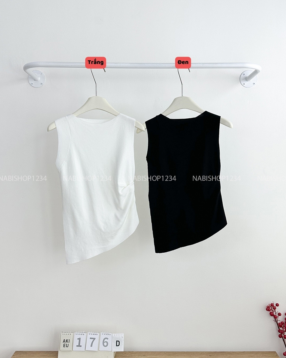Áo Kiểu Số 176-D 1001 Sát Nách Vạt Chéo