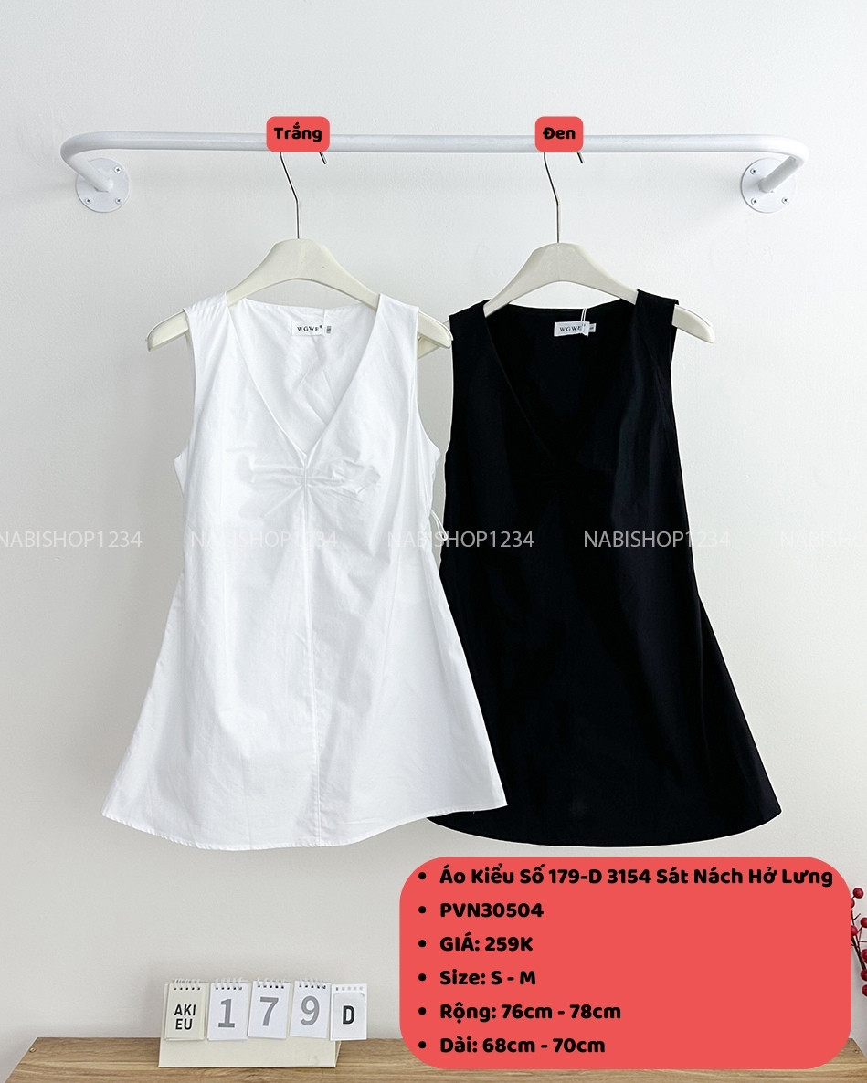 Áo Kiểu Số 179-D 3154 Sát Nách Hở Lưng