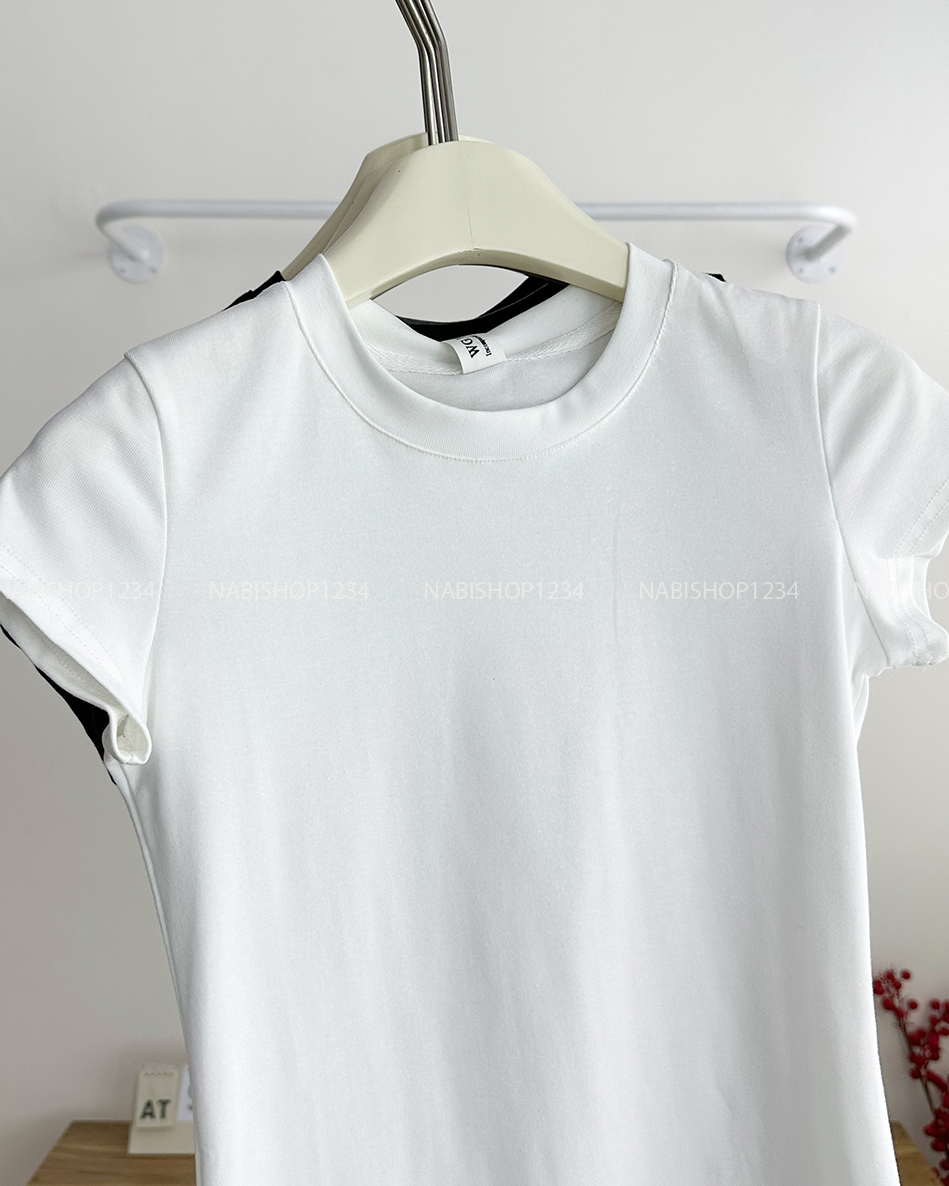 Áo Thun Số 99-D 2975 Babytee Trơn Cổ Tròn