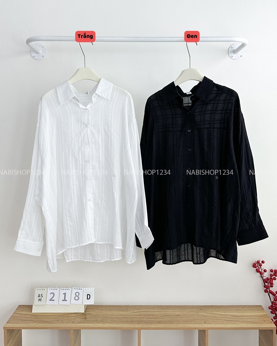 Áo Sơ Mi Số 218-D 2831 TD Form Rộng Sọc Chìm