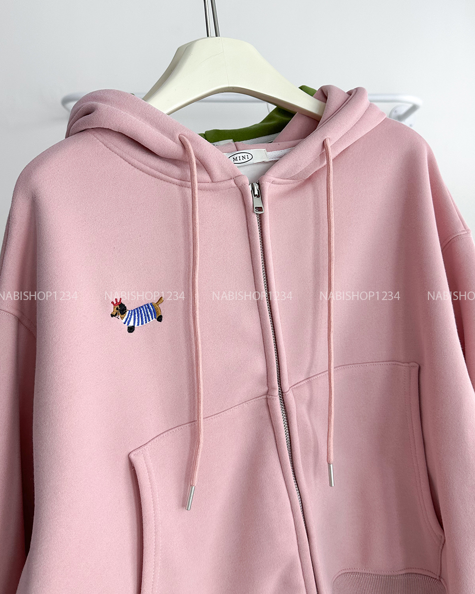 Áo Khoác Số 251-D Hoodie Zip Lửng Thêu Ngựa