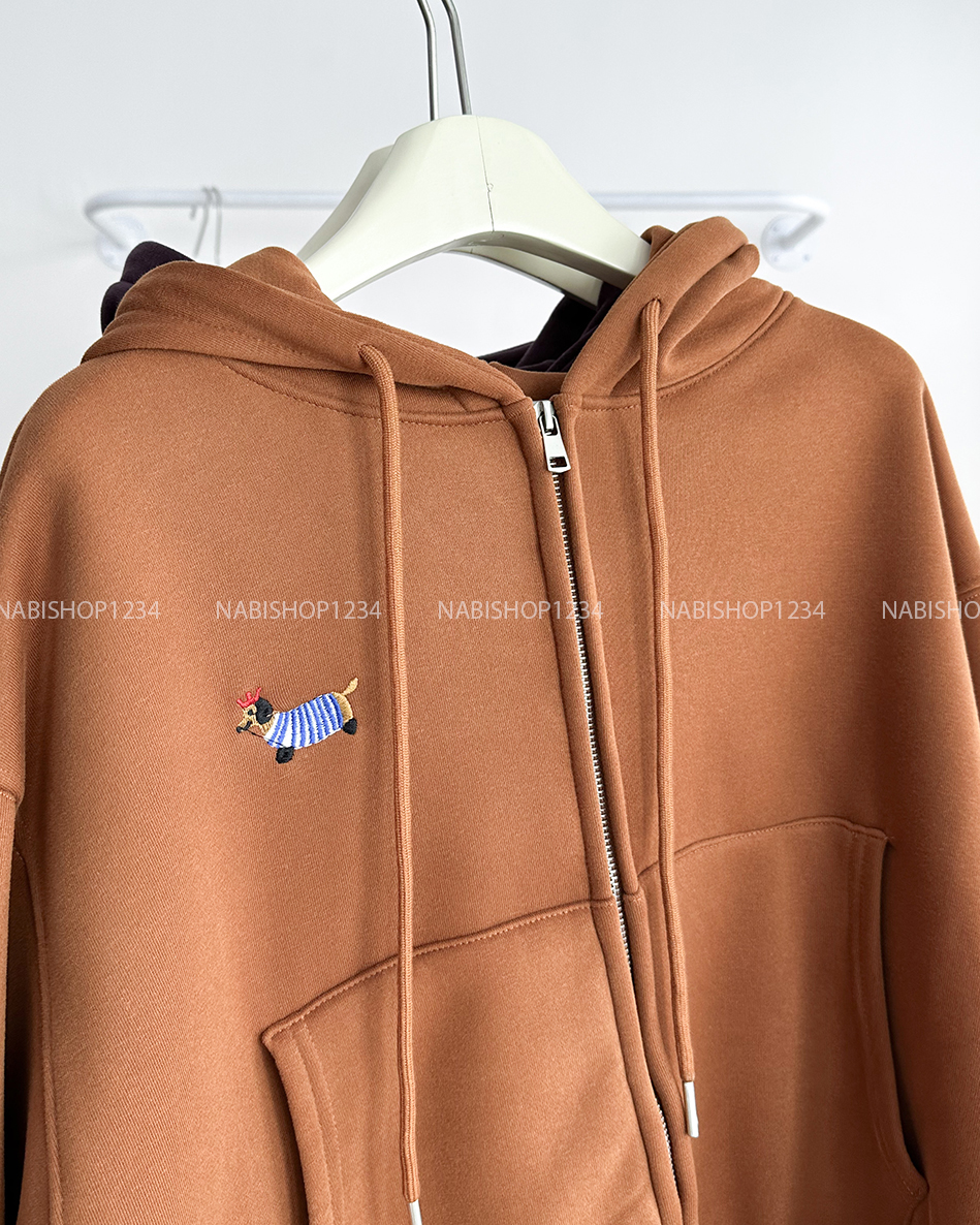 Áo Khoác Số 251-D Hoodie Zip Lửng Thêu Ngựa