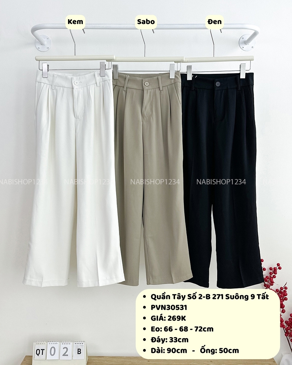 (S20%) Quần Tây Số 2-B 271 Suông 9 Tất