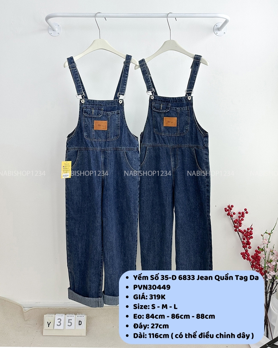 Yếm Số 35-D 6833 Jean Quần Tag Da