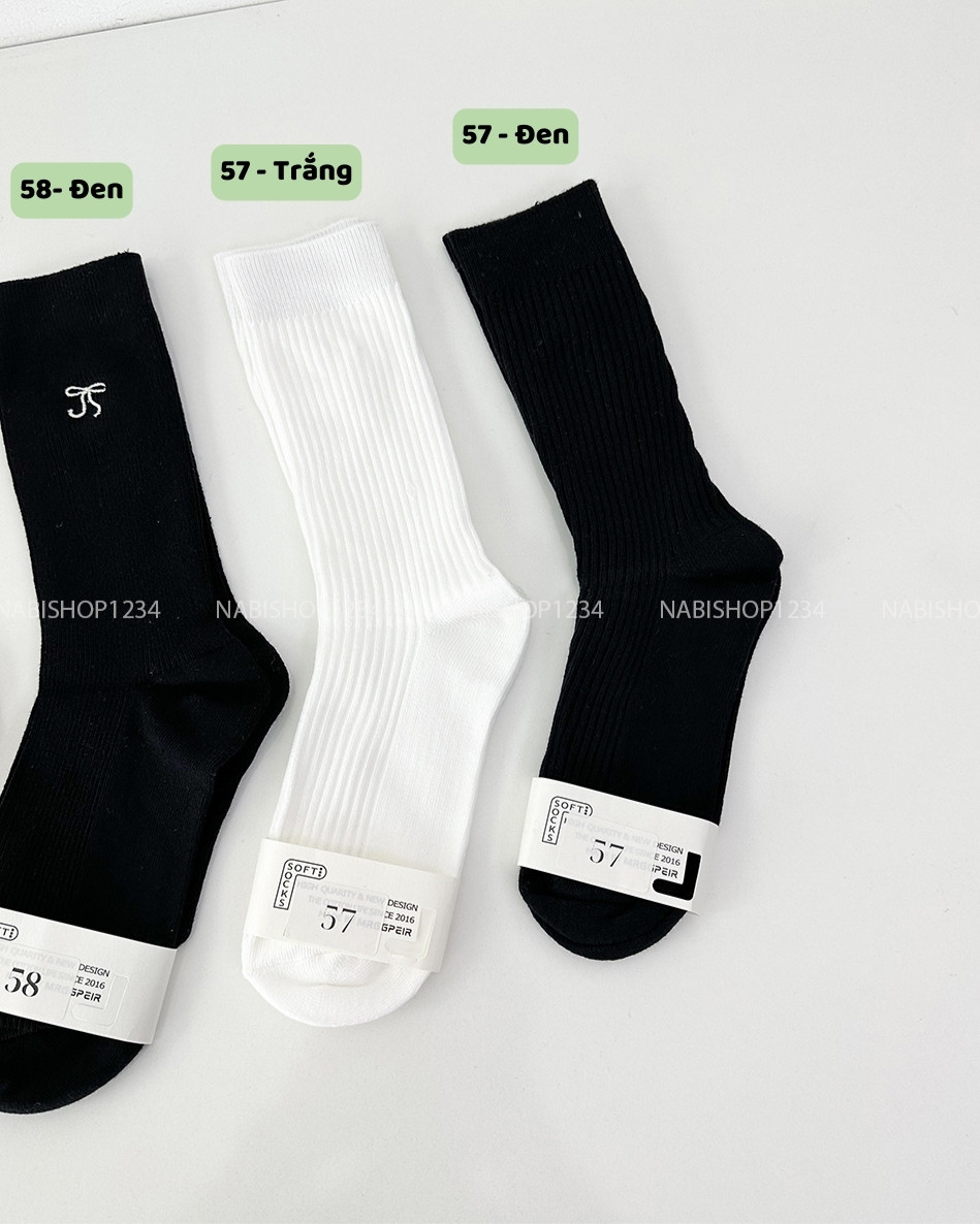 Tất Số 57-K Dài Gân Trơn Mạc Soft 18cm