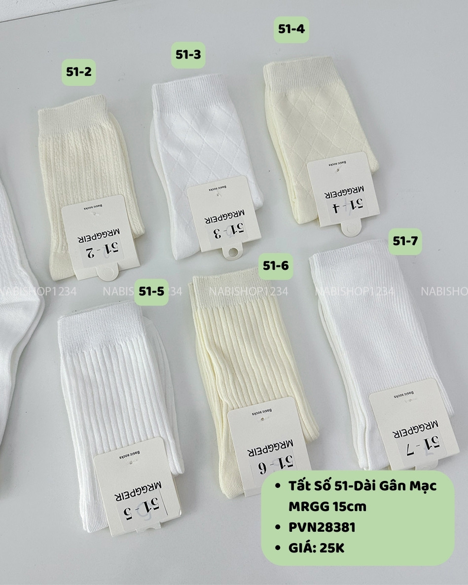 Tất Số 51-Dài Gân Mạc MRGG 15cm