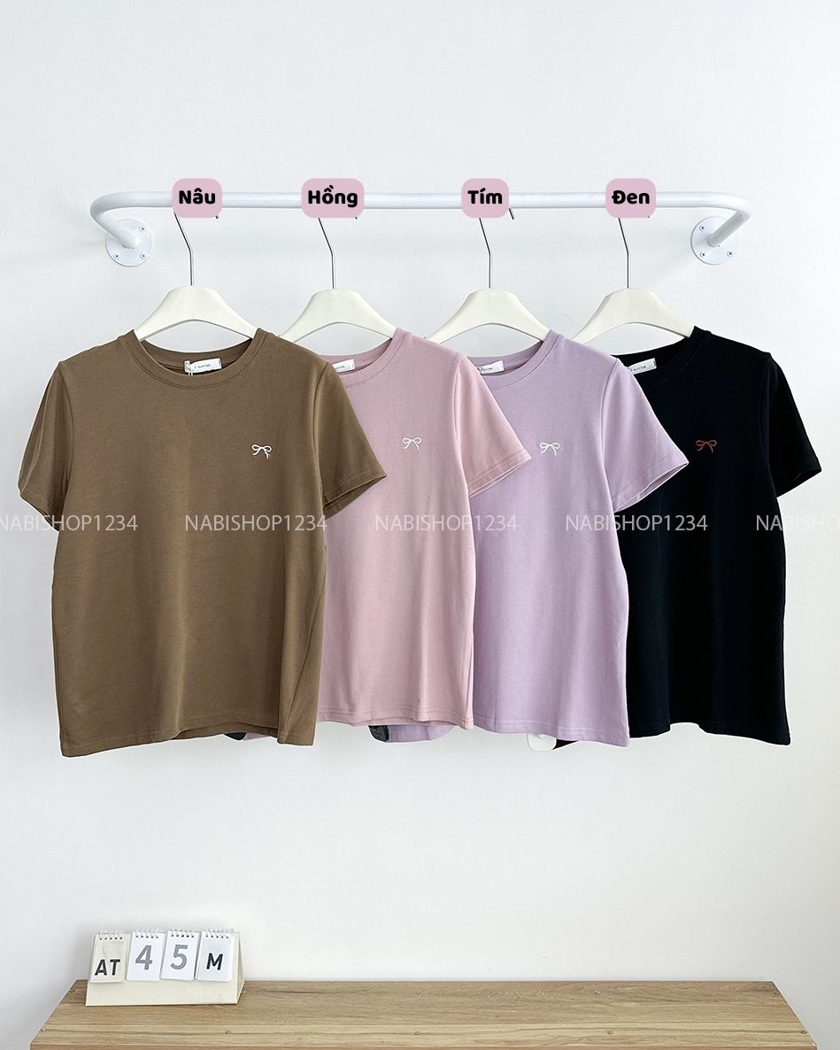 Áo Thun Số 45-M 8308 TN Thêu Nơ