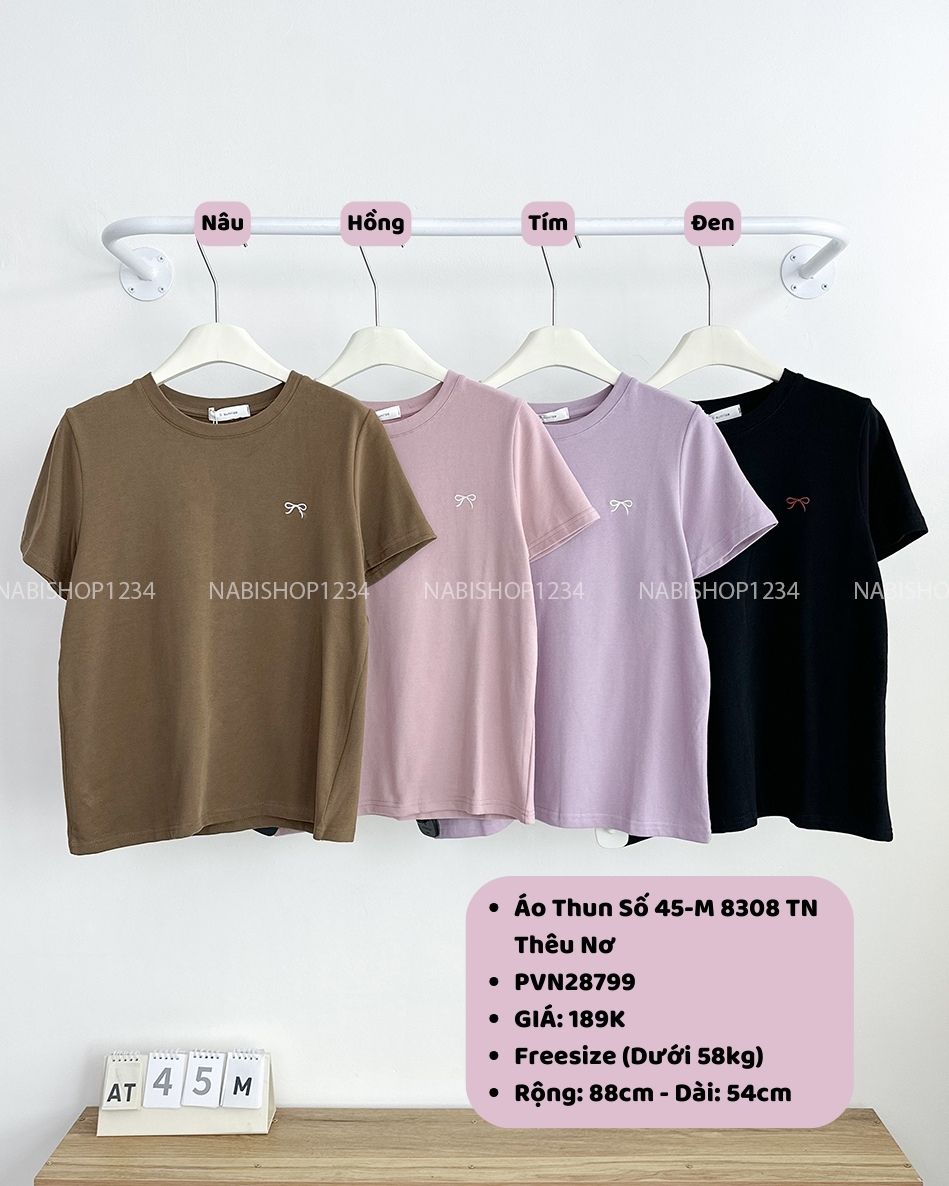 Áo Thun Số 45-M 8308 TN Thêu Nơ