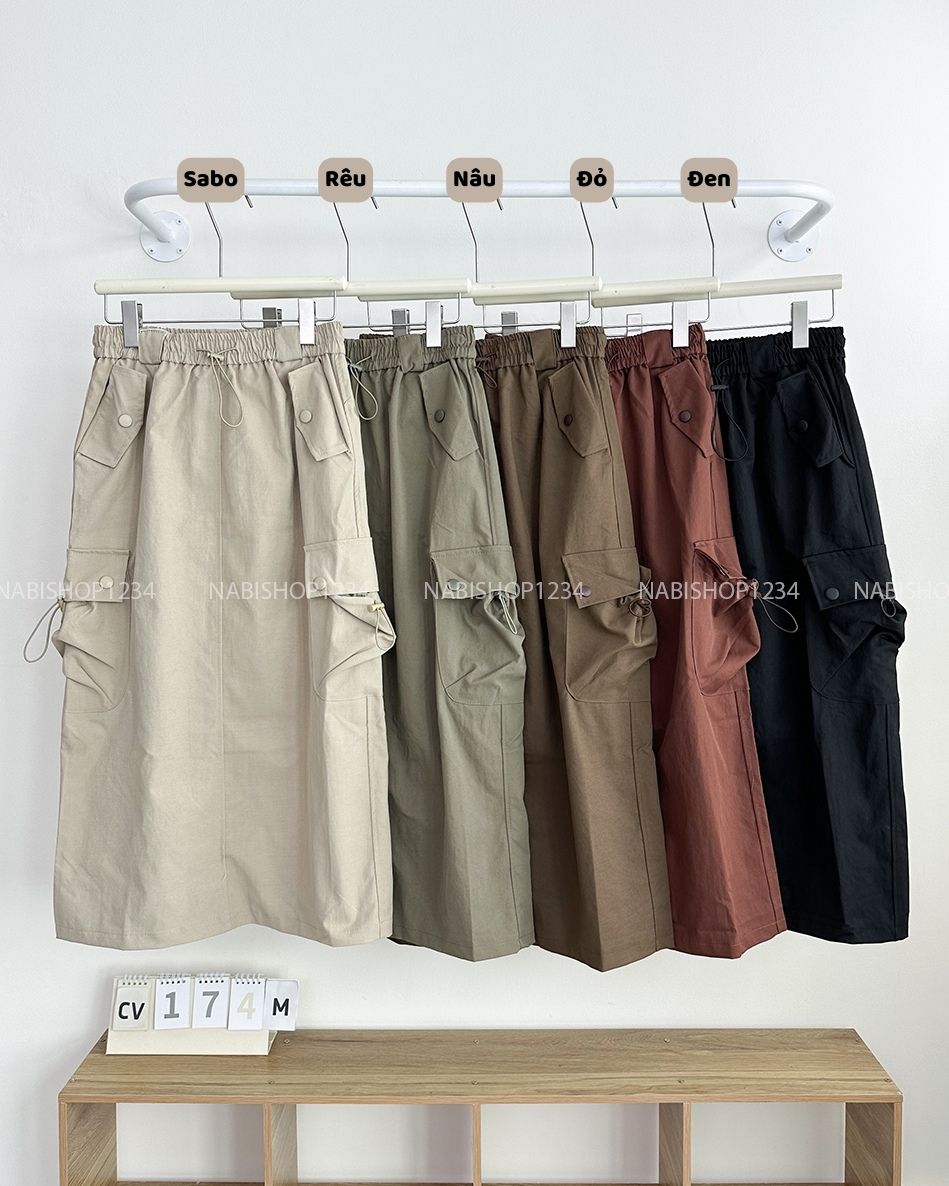 Chân Váy Số 174-M 7872 Dài Kaki Túi Hộp