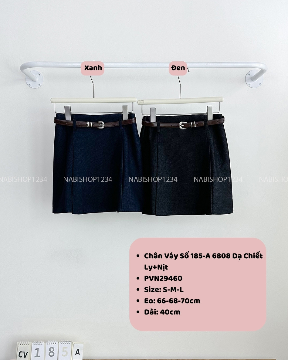 Chân Váy Số 185-A 6808 Dạ Chiết Ly+Nịt