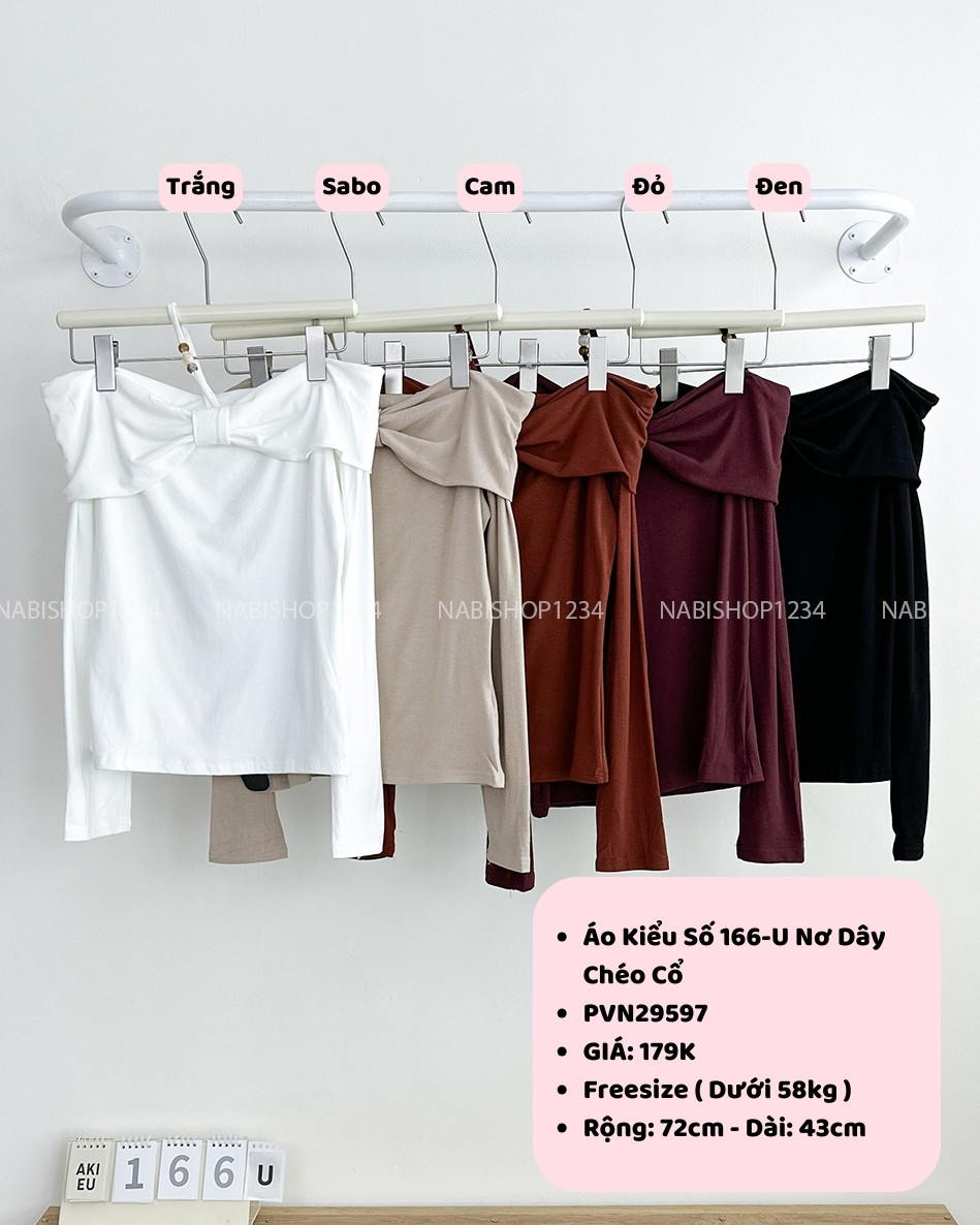 Áo Kiểu Số 166-U Nơ Dây Chéo Cổ