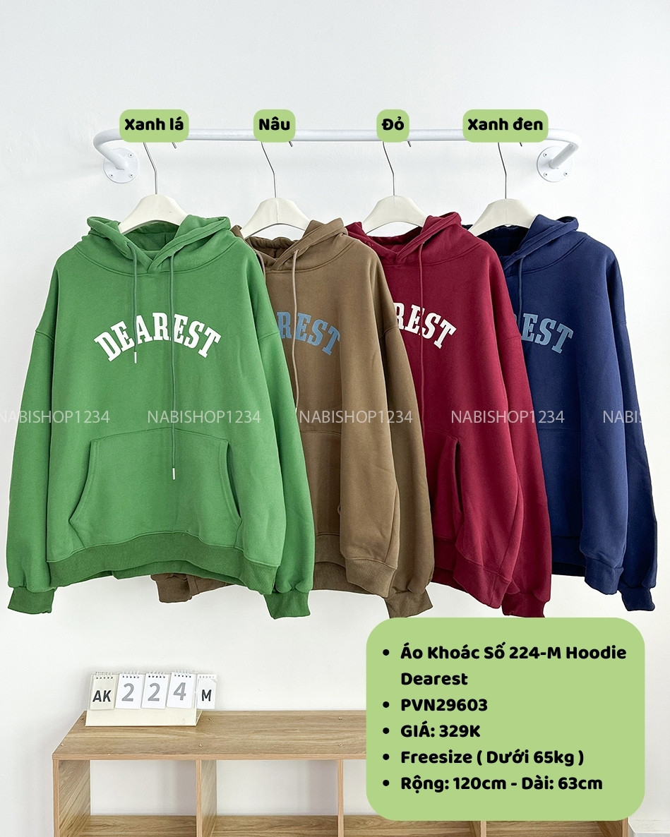 (S30K) Áo Khoác Số 224-M Hoodie Dearest