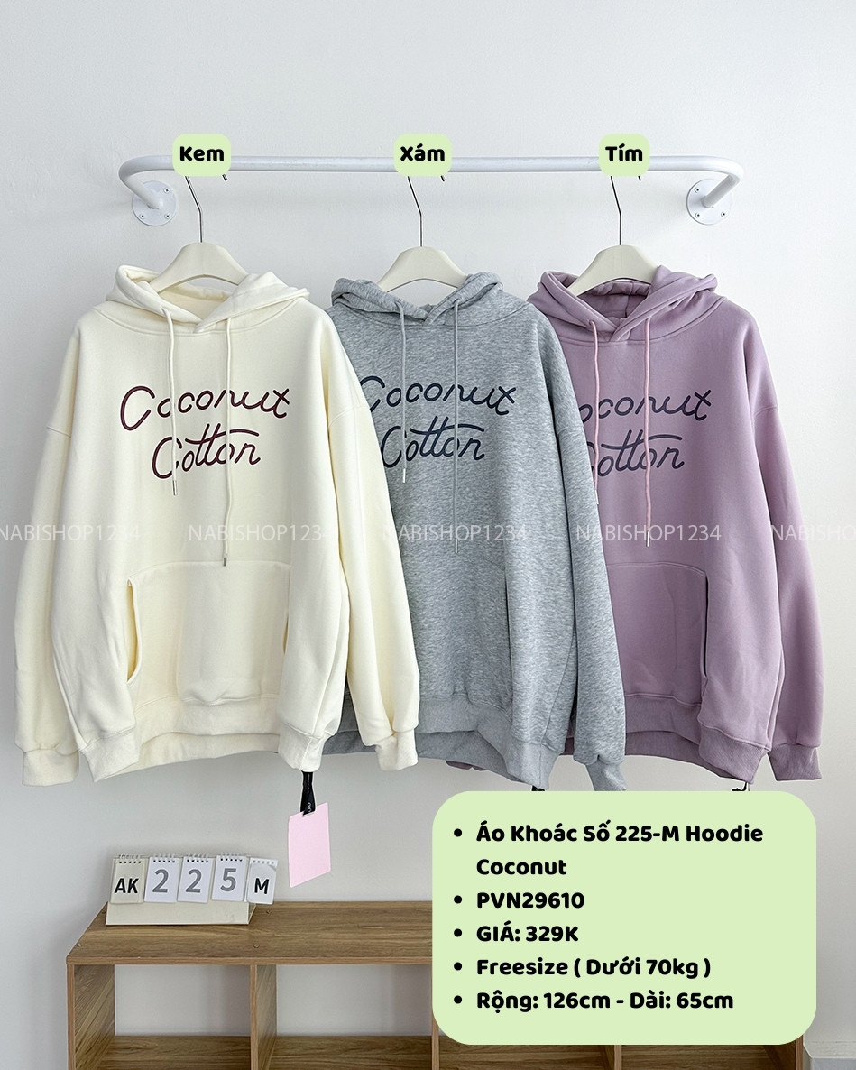 (S30K) Áo Khoác Số 225-M Hoodie Coconut