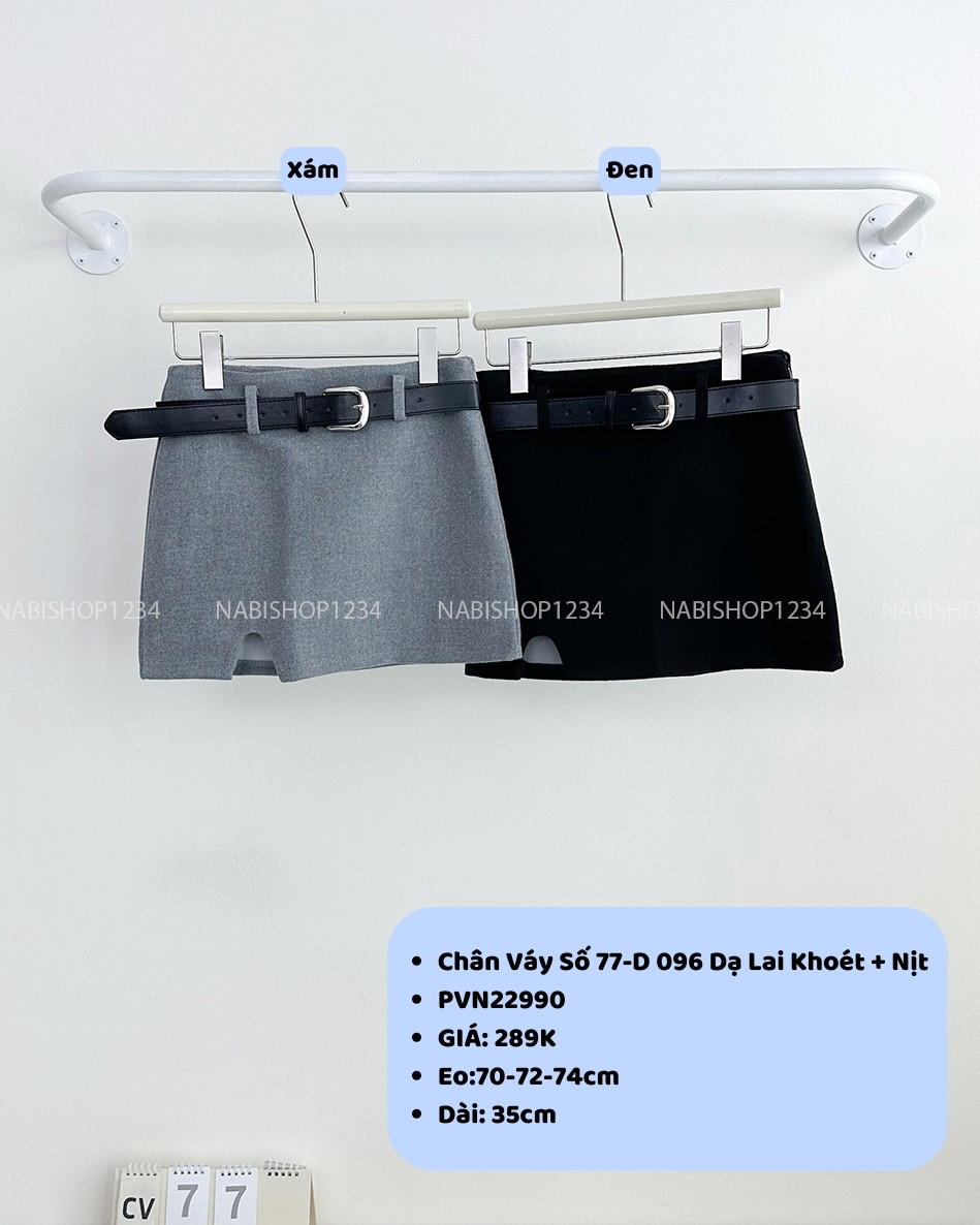 (S50%) Chân Váy Số 77-D 096 Dạ Lai Khoét + Nịt