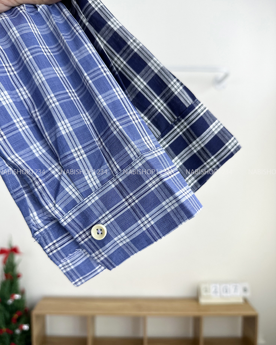 Áo Sơ Mi Số 207-B Tay Dài Kẻ Thêu Chữ