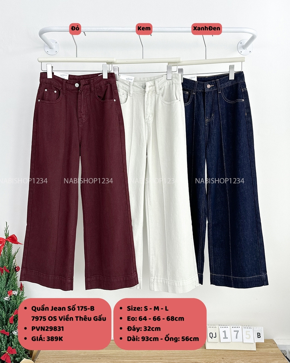 Quần Jean Số 175-B 7975 OS Viền Thêu Gấu