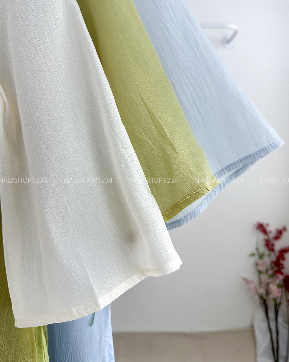 Áo Dài Số 13-C Tơ Hoa Thêu Tà Phối