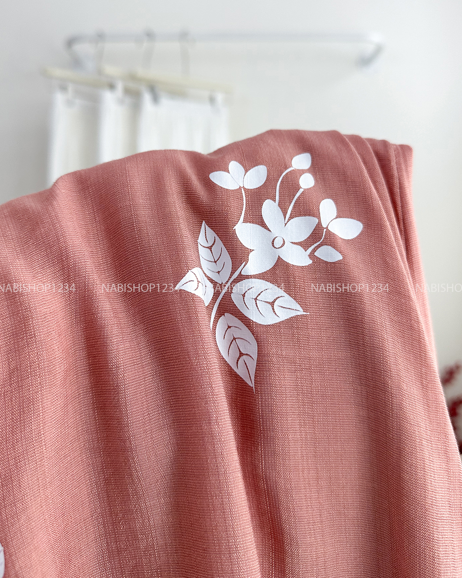 Áo Dài Số 14-C Yếm Đũi Hàn In Hoa