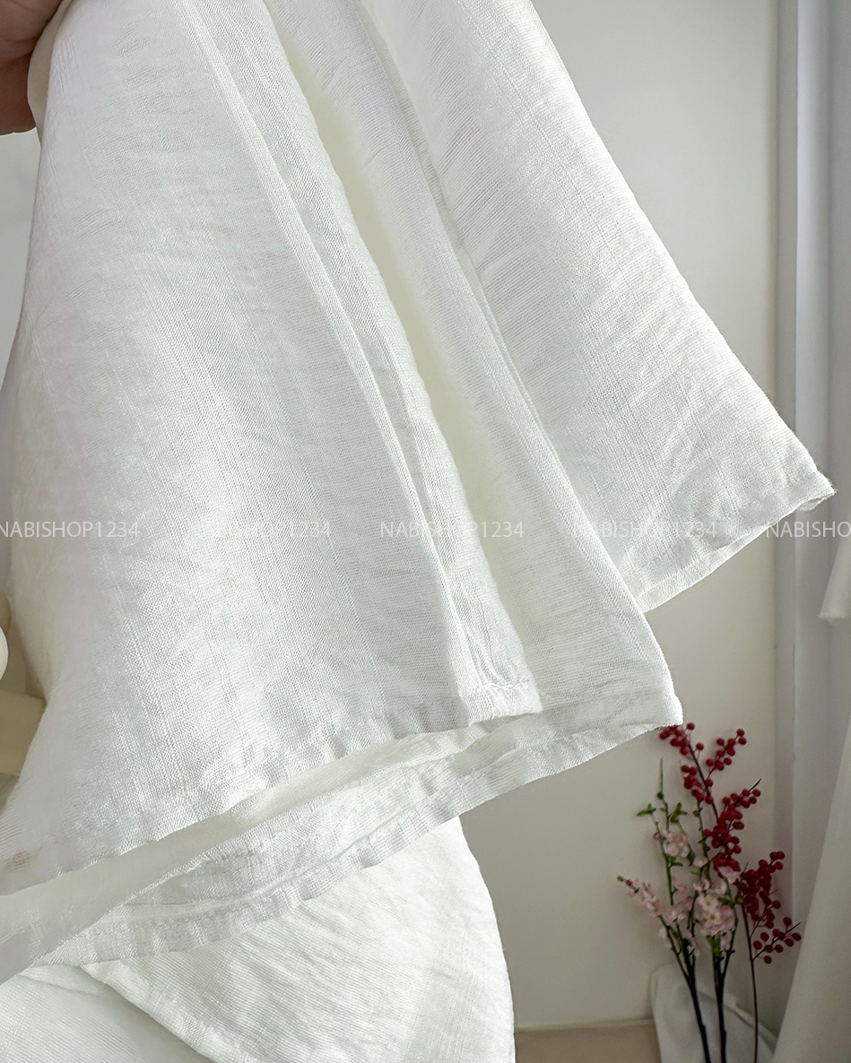 Áo Dài Số 14-C Yếm Đũi Hàn In Hoa